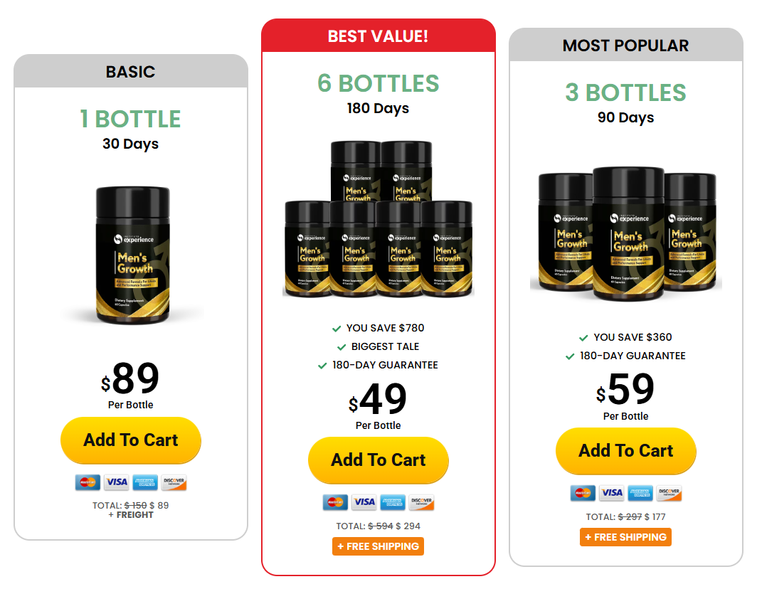 Men’s Growth secure checkout and special bundle pricing